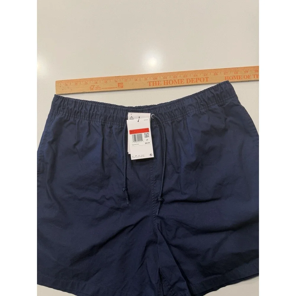 Nike Club Flow Shorts HJ1946-451 Obsidian Blue Cotton Enzyme Washed Mens L NWT